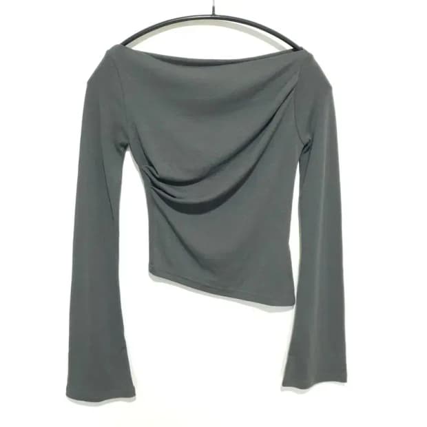 NEVY 오프숄더 언발 긴팔티 F_M1741