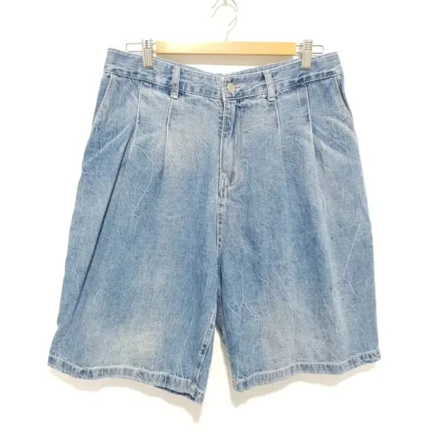 꼼파뇨 데님 투턱 버뮤다 팬츠 L_S1521