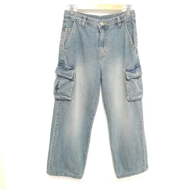 오드스튜디오 샌드워싱 카고 와이드 데님 팬츠 S_M1791