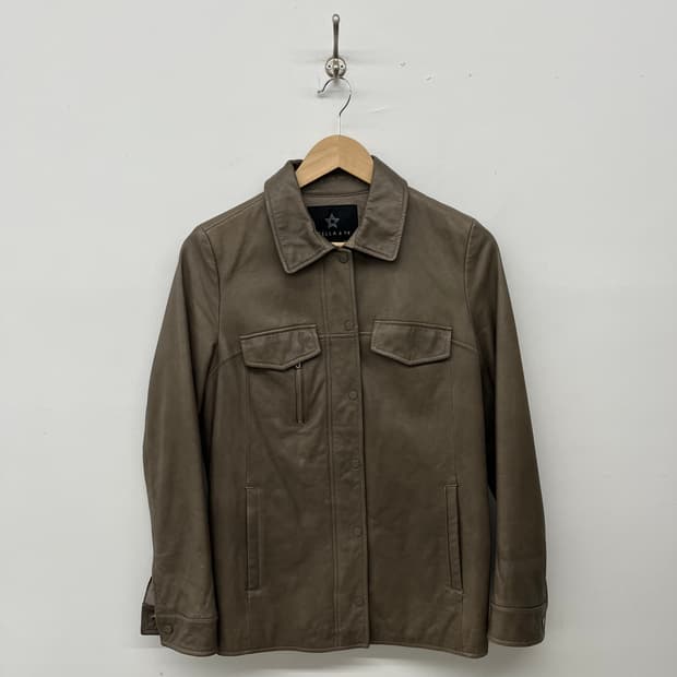 클래식 양가죽 레더자켓 카키브라운톤 남M