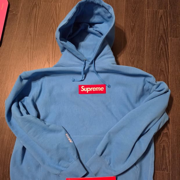 슈프림 박스로고 후드 스웨트셔츠 시안 - 25FW XL