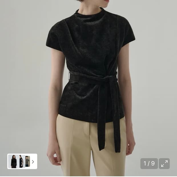 (새상품)(S) 드로우핏 우먼 딜리아 턱 벨벳 탑 [BLACK] 판매