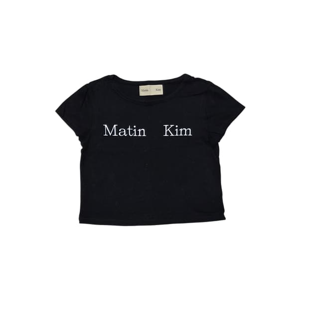 Martin Kim 마뗑킴 로고 크롭 반팔 티셔츠