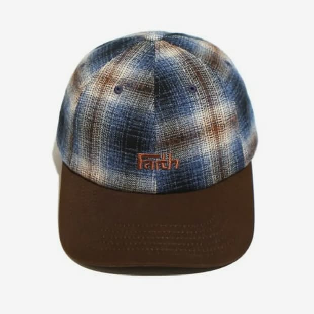 오가프 코스모 체커 플란넬 캡 모자 브라운