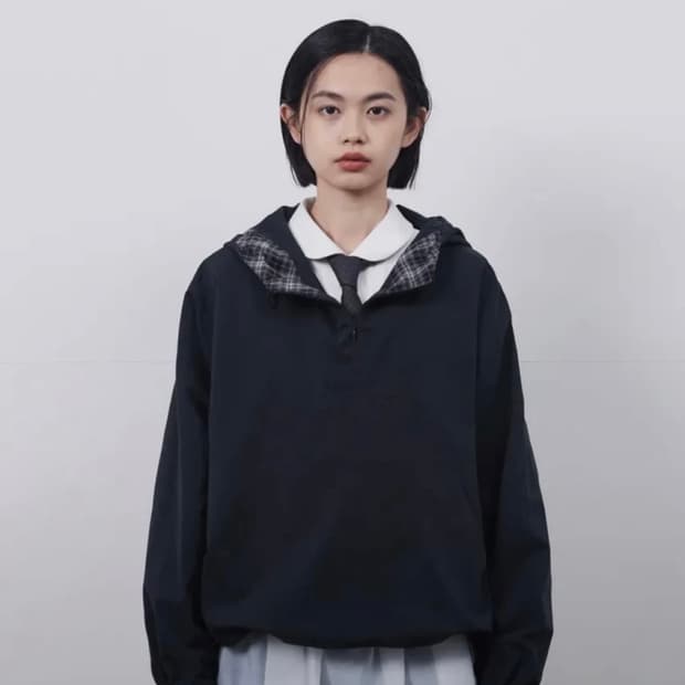 오헤시오 후드 아노락 네이비