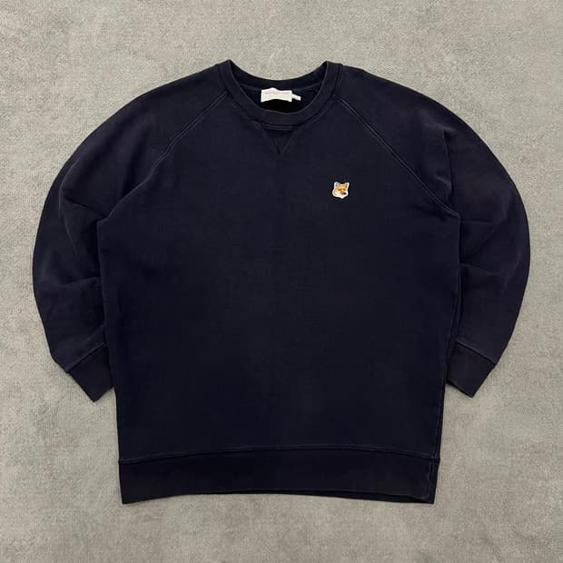 2XL 메종키츠네 폭스헤드 네이비 맨투맨