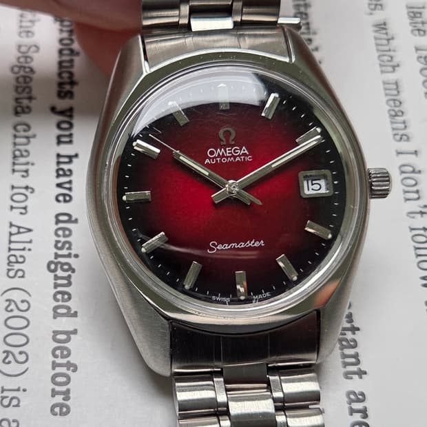 레어] 빈티지 오메가 씨마스터 투톤레드(붉은말의해) 브레이슬릿 ver.

