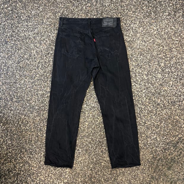 리바이스 501 크랙 워싱 블랙진 (32)