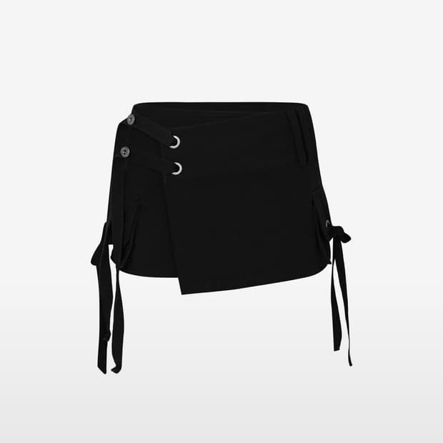 페인오어플레져 tina buckle cargo skirt
