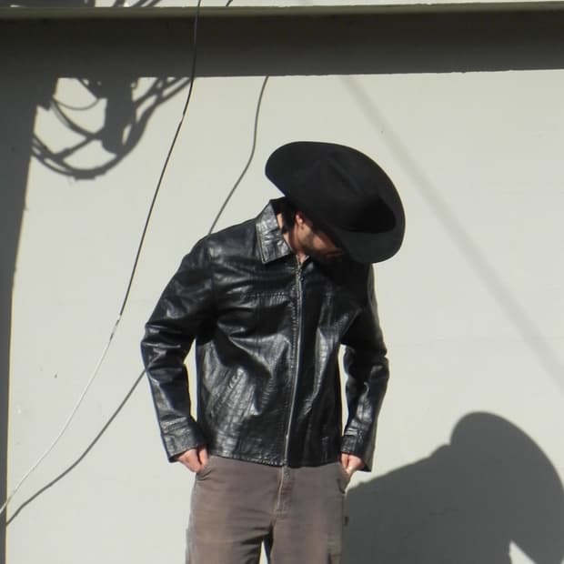 70's~80's phyton leather jacket