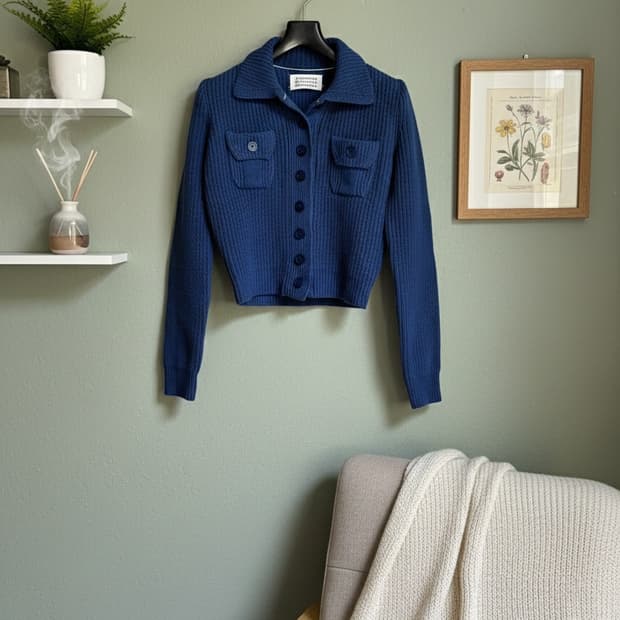 메종 마르지엘라 블루 니트 가디건