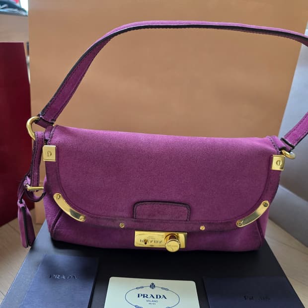 (정품)프라다 빈티지 스웨이드 숄더백