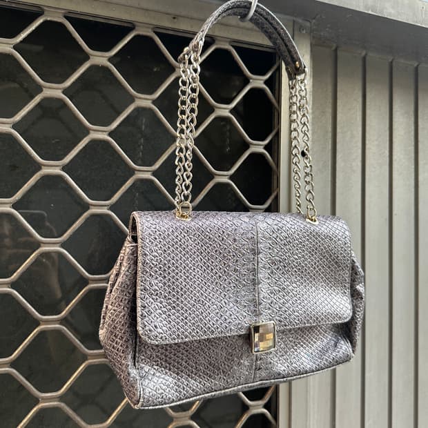 Olivia Lauren Silver crocodile embossed 