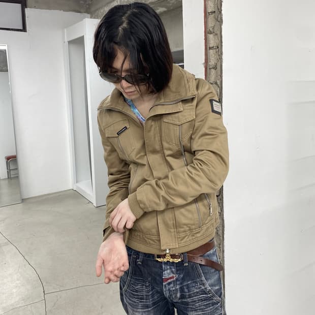 돌체앤가바나 실버 플레이트 하이넥 지퍼 자켓