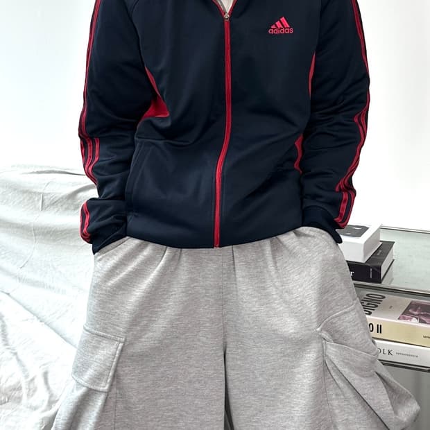 아디다스 네이비 레드 트랙탑 져지 L