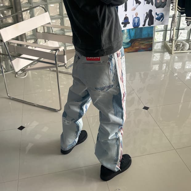 loose-fit straight jeans denim pants