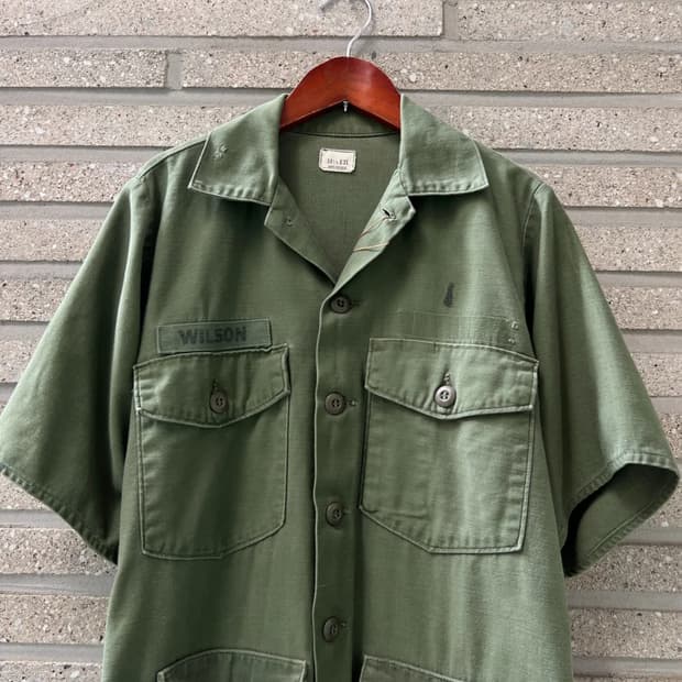 [M]70's 오리지널 U.S ARMY OG-107 4포켓 밀리터리 셔츠