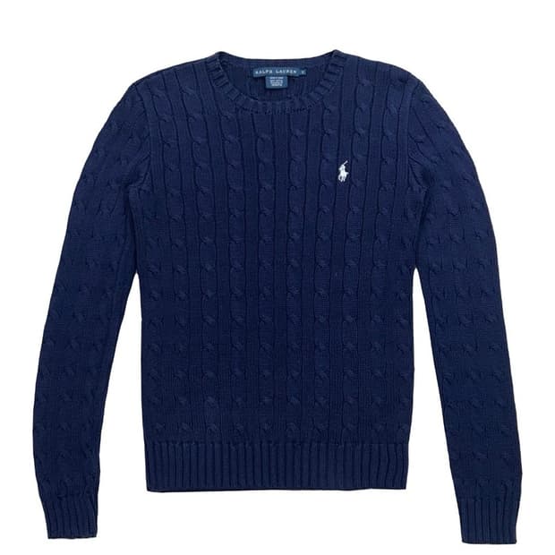 RALPH LAUREN 네이비 라운드넥 니트 S