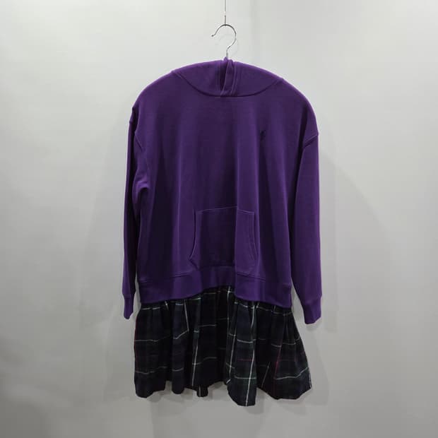 폴로랄프로렌 걸즈 레이어드 후드 체크원피스 L/12/14