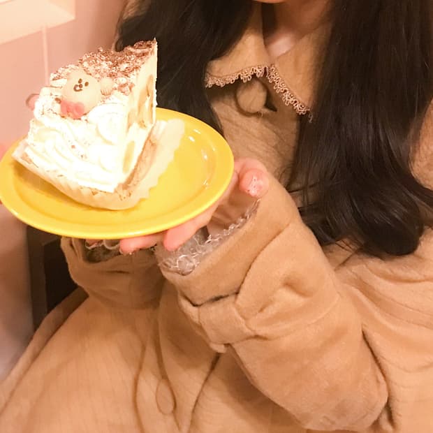 빈티지 브라운 라떼 리본 코트 히메갸루 로걀 라떼 히메카지 리즈리사깔