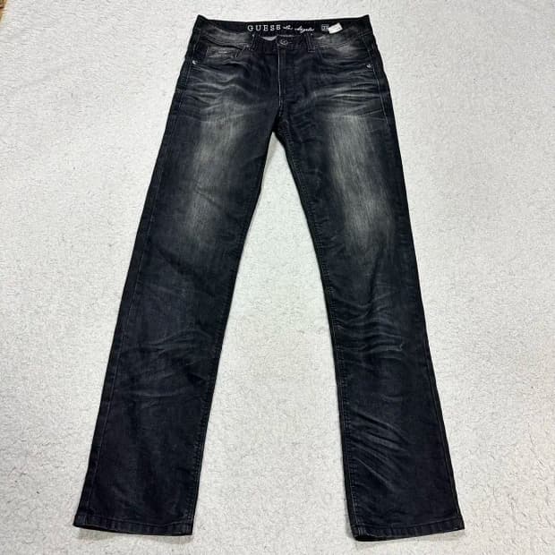 게스 청바지 흑청 데님 팬츠 33인치