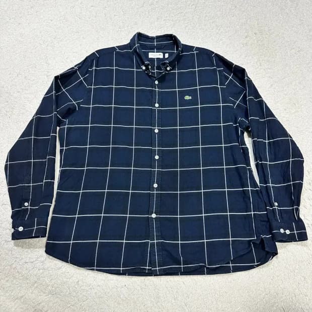 라코스테 셔츠 체크 네이비 XL 110