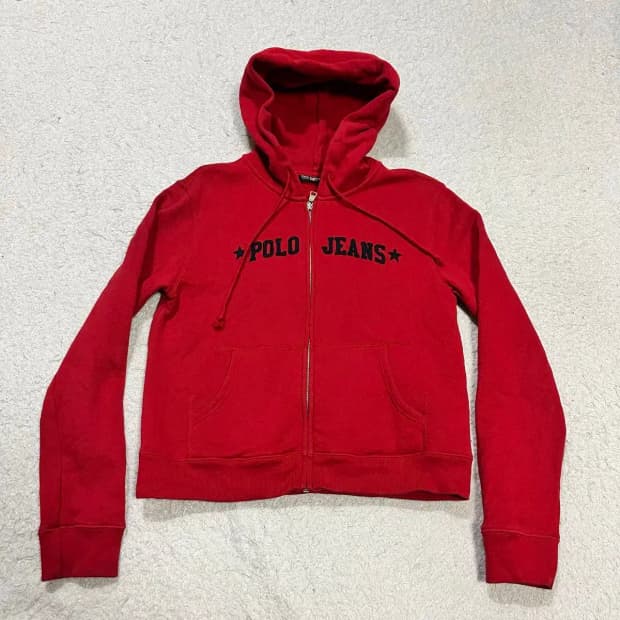 폴로 진스 후드집업 기모 여성 m