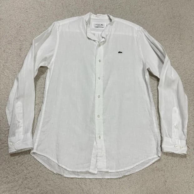 라코스테 린넨 셔츠 헨리넥 화이트 s 95