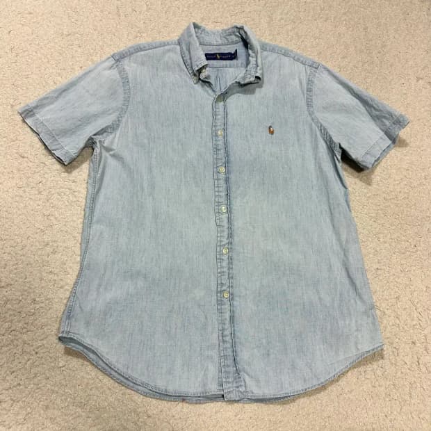 폴로 데님 반팔 셔츠 m