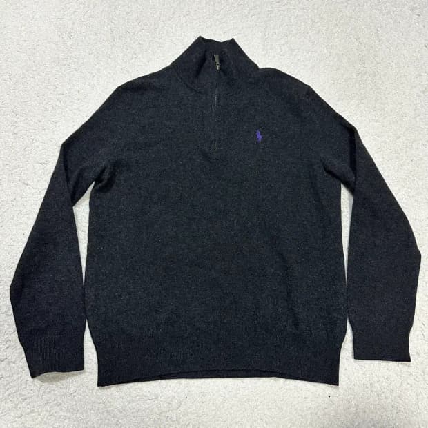 폴로 메리노울 반집업 니트 m
