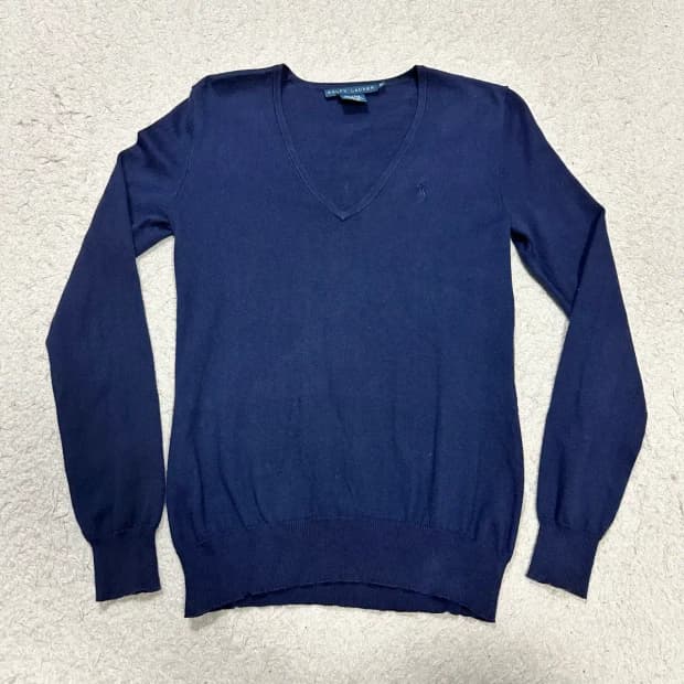 폴로 니트 브이넥 여성 xs