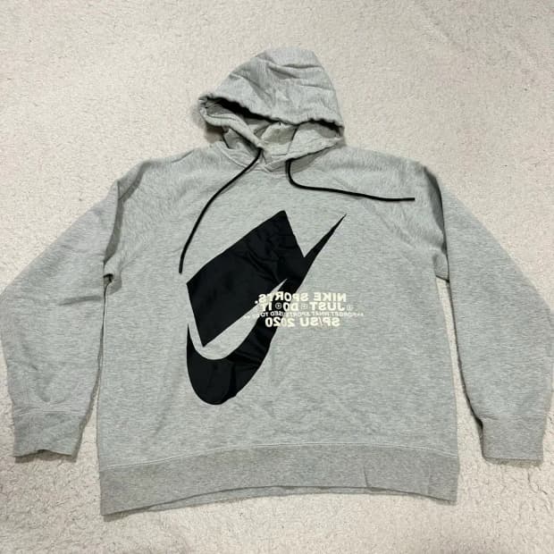 나이키 스우시 회색 후드티 L 100