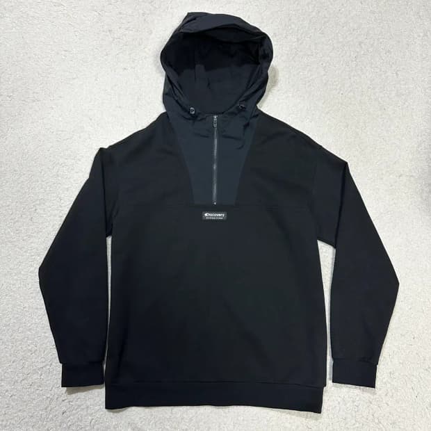 디스커버리 블랙 후드 아노락 티셔츠 105