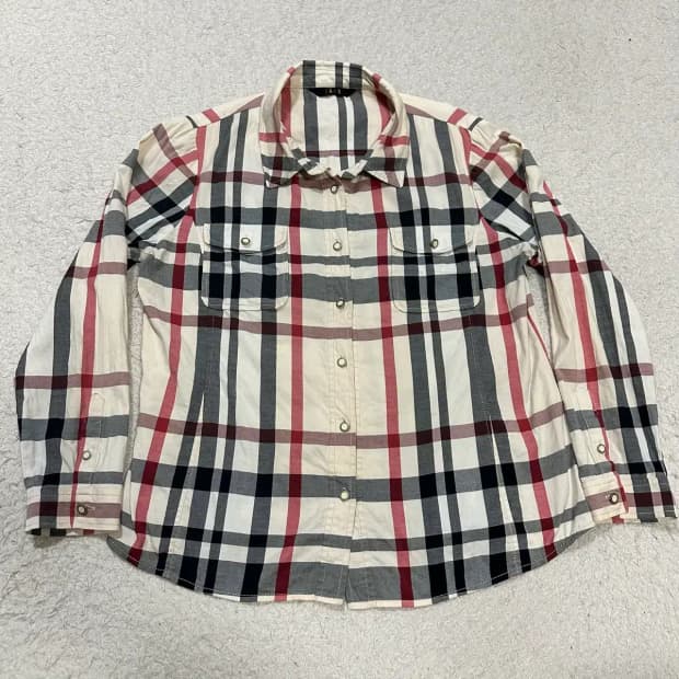 닥스 체크 남방 긴팔 셔츠 여성