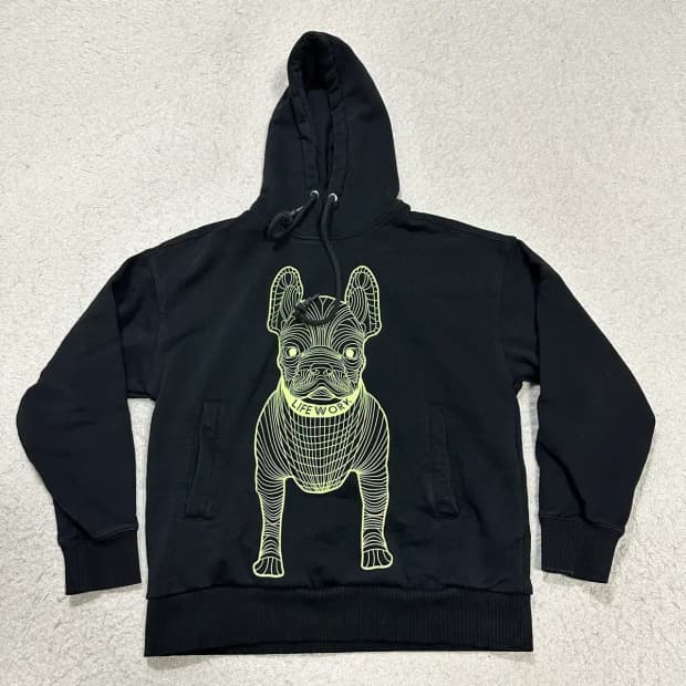 라이프워크 강아지 후드티 블랙 s