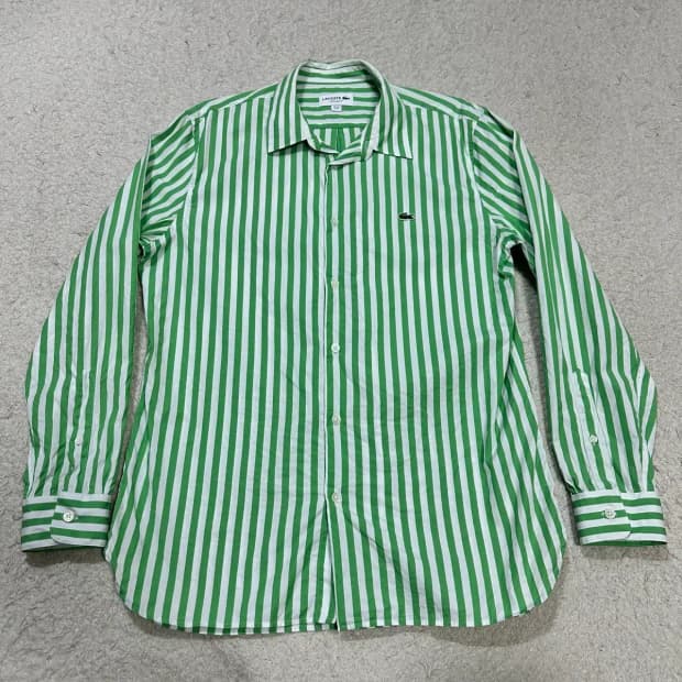 라코스테 그린 스트라이프 셔츠 m 100
