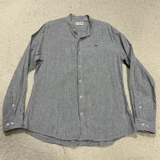 라코스테 린넨 스트라이프 헨리넥 셔츠 m 100