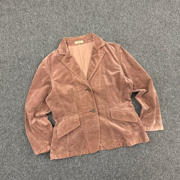 OS)PINORE 빈티지 브라운 벨벳 블레이저 자켓