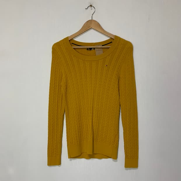 타미힐피거 긴팔 케이블 니트 XS 남녀공용 빈티지