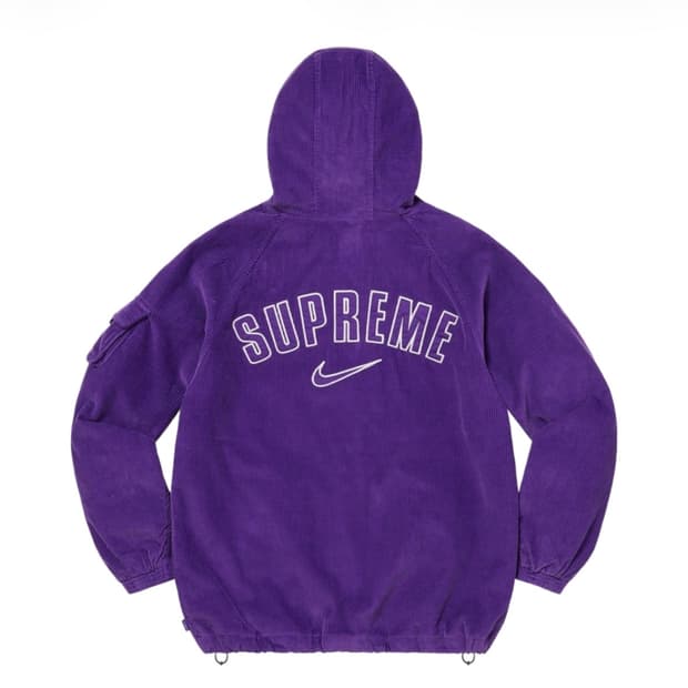 (XL)슈프림 x 나이키 아크 코듀로이 후드 자켓 퍼플 