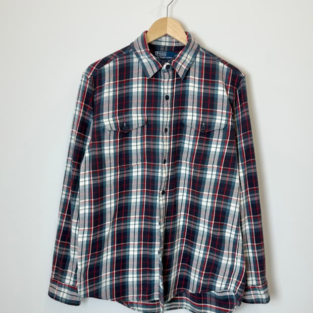 폴로 클래식핏 플래드 트윌 워크 셔츠 (QR)