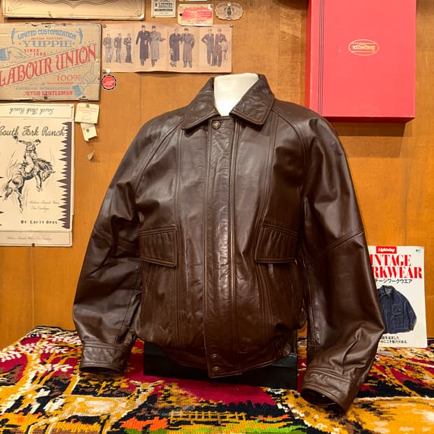 ( L-XL ) 가죽자켓 봄버자켓 레더자켓 항공점퍼 밀리터리 빈티지가죽