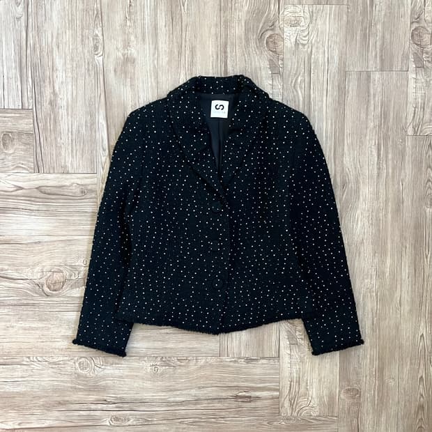 CECI OU CELA 도트 트위드 자켓