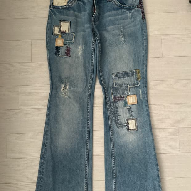 빈티지 패치워크 데님 팬츠