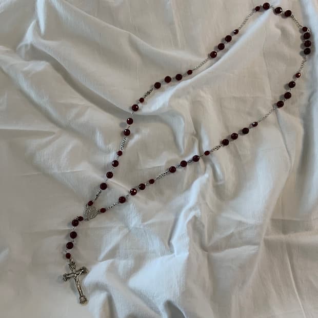 레드 고딕 로자리오 목걸이