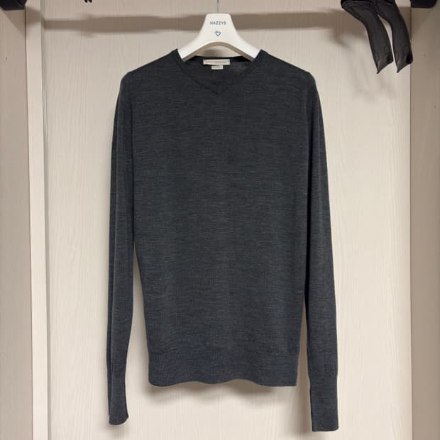 존 스메들리 엑스트라 파인 메리노 울 그레이 니트