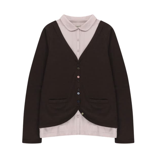 (1) 코이세이오 레이어드 셔츠 가디건 브라운 새상품