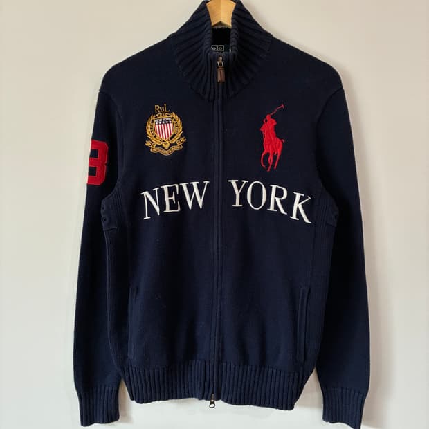 폴로 빅포니 니트 집업