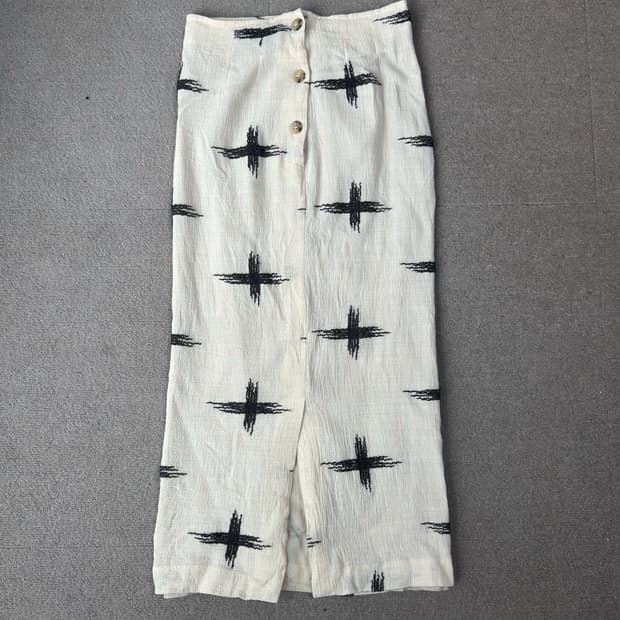 리넨 거즈 에스닉 롱스커트 피