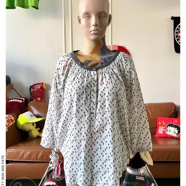 MAISON SCOTCH Skull Pattern Blouse Shirt